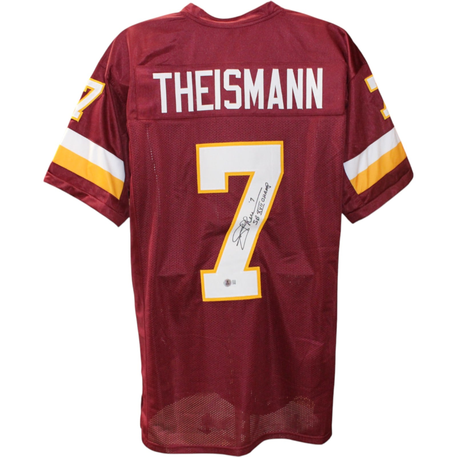 Joe Theismann Signed Pro Style XL Red Jersey SB Champs – Beckett Authenticated-Powers Sports Memorabilia