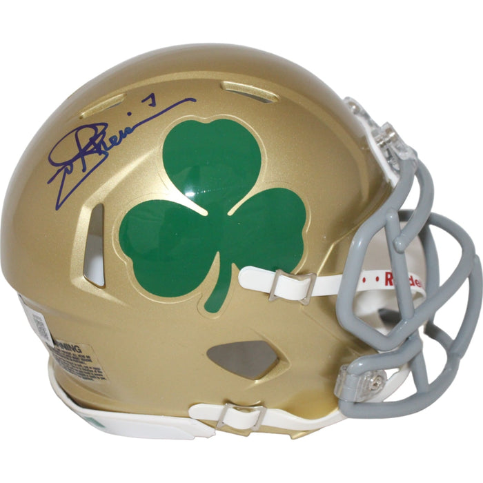 Joe Theismann Signed Notre Dame Fighting Irish Shamrock Mini – Beckett Authenticated-Powers Sports Memorabilia