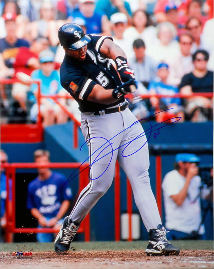 Frank Thomas Autographed Chicago White Sox Swinging Action 16x20 Photo-Powers Sports Memorabilia