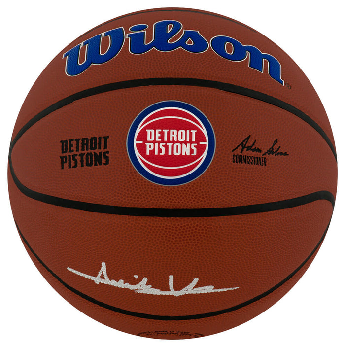 Isiah Thomas Autographed Detroit Pistons Logo Wilson Alliance NBA Basketball-Powers Sports Memorabilia
