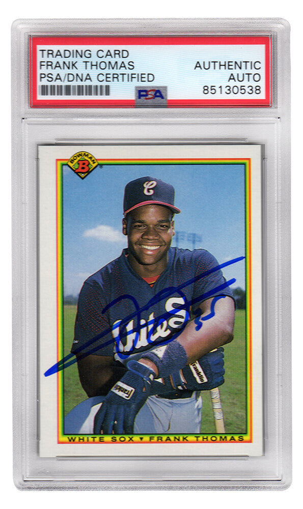 Frank Thomas Chicago White Sox Autographed 1990 Bowman Rookie Baseball Card-Powers Sports Memorabilia