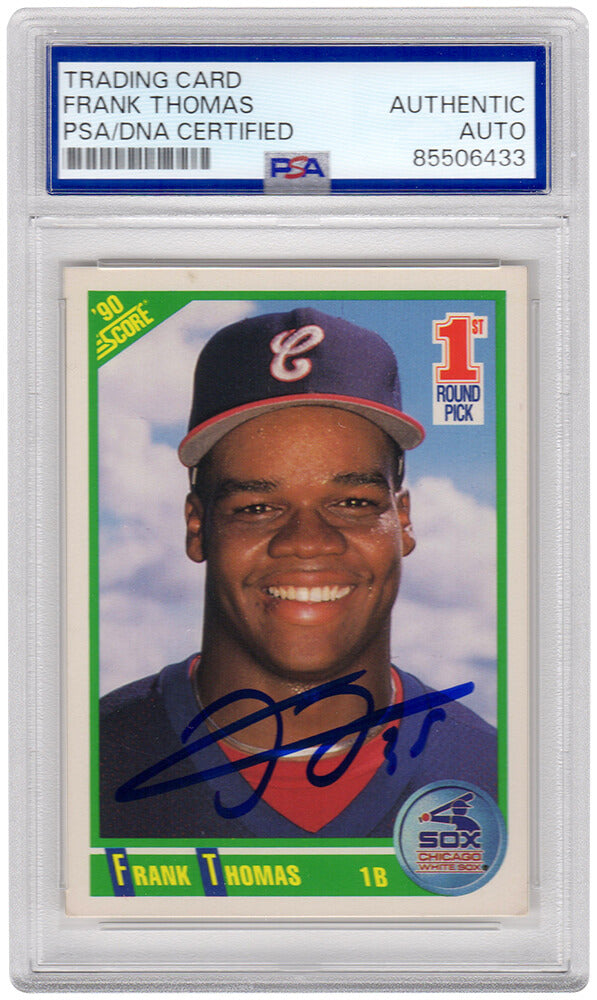 Frank Thomas Autographed White Sox 1990 Score Rookie Baseball Trading Card #663 - (PSA Encapsulated)-Powers Sports Memorabilia