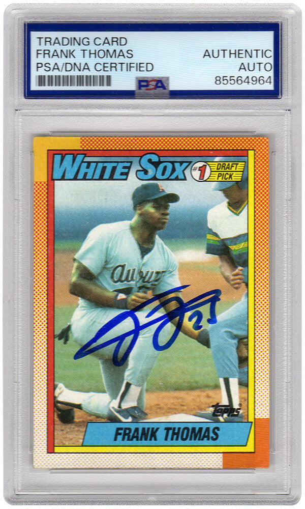 Frank Thomas Autographed Chicago White Sox 1990 Topps Rookie Baseball Card #414 - (PSA/DNA Encapsulated)-Powers Sports Memorabilia
