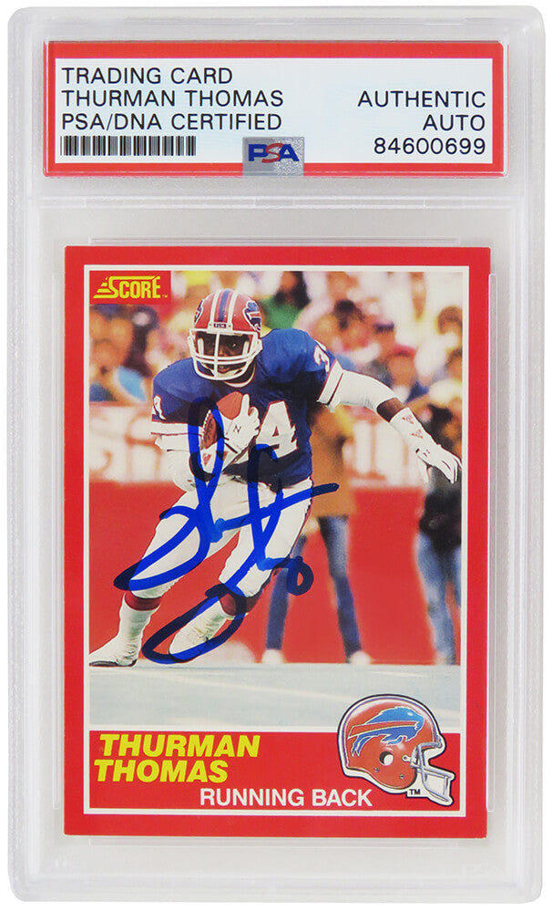 Thurman Thomas Buffalo Bills Autographed 1989 Score Rookie Card #211-Powers Sports Memorabilia
