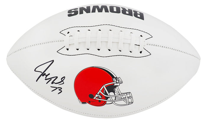 Joe Thomas Autographed Cleveland Browns Franklin White Logo NFL Football-Powers Sports Memorabilia