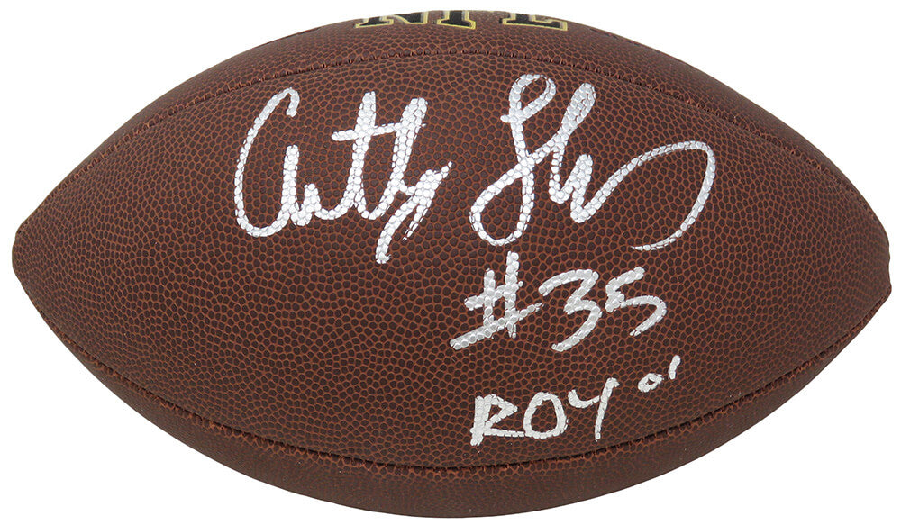 Anthony Thomas Autographed Wilson Super Grip Full Size NFL Football with ROY'01-Powers Sports Memorabilia