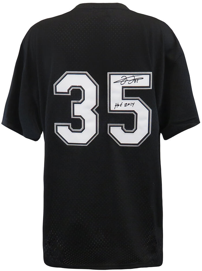 Frank Thomas Autographed Chicago White Sox Black M&N Cooperstown Collection Batting Practice Baseball Jersey with HOF 2014-Powers Sports Memorabilia