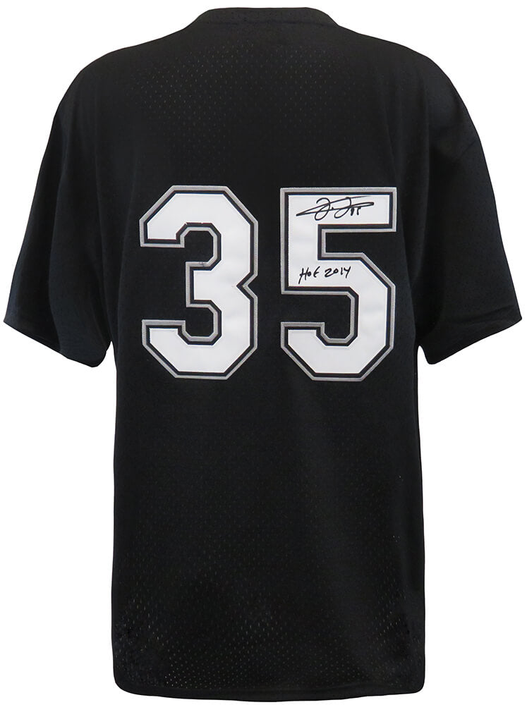 Frank Thomas Autographed Chicago White Sox Black M&N Cooperstown Collection Batting Practice Baseball Jersey with HOF 2014-Powers Sports Memorabilia