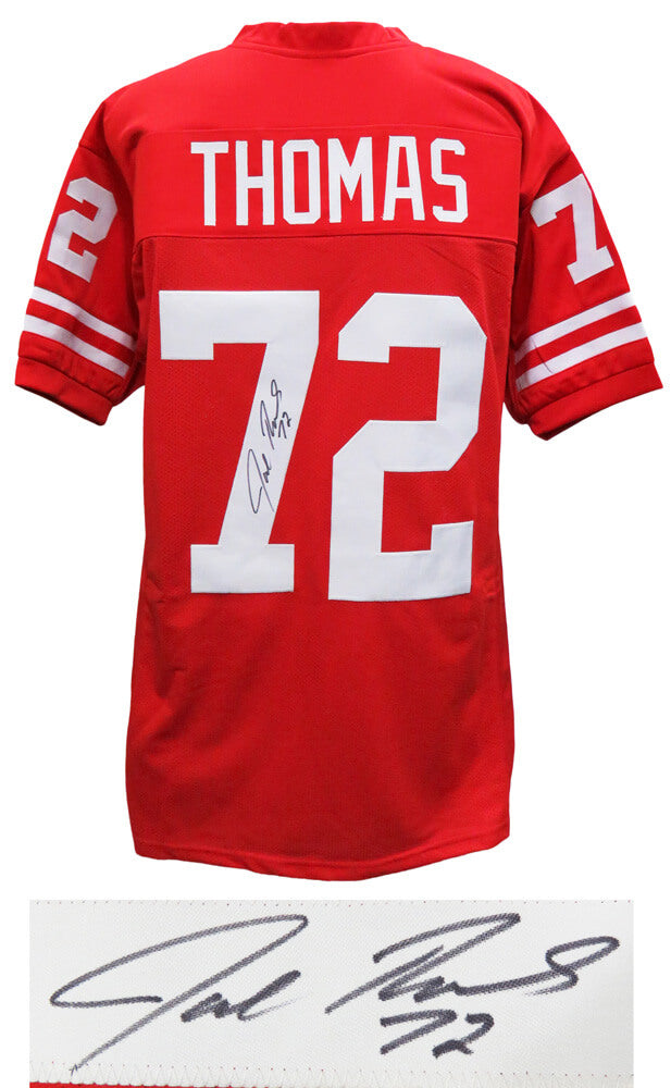 Joe Thomas Autographed Red Custom Football Jersey-Powers Sports Memorabilia