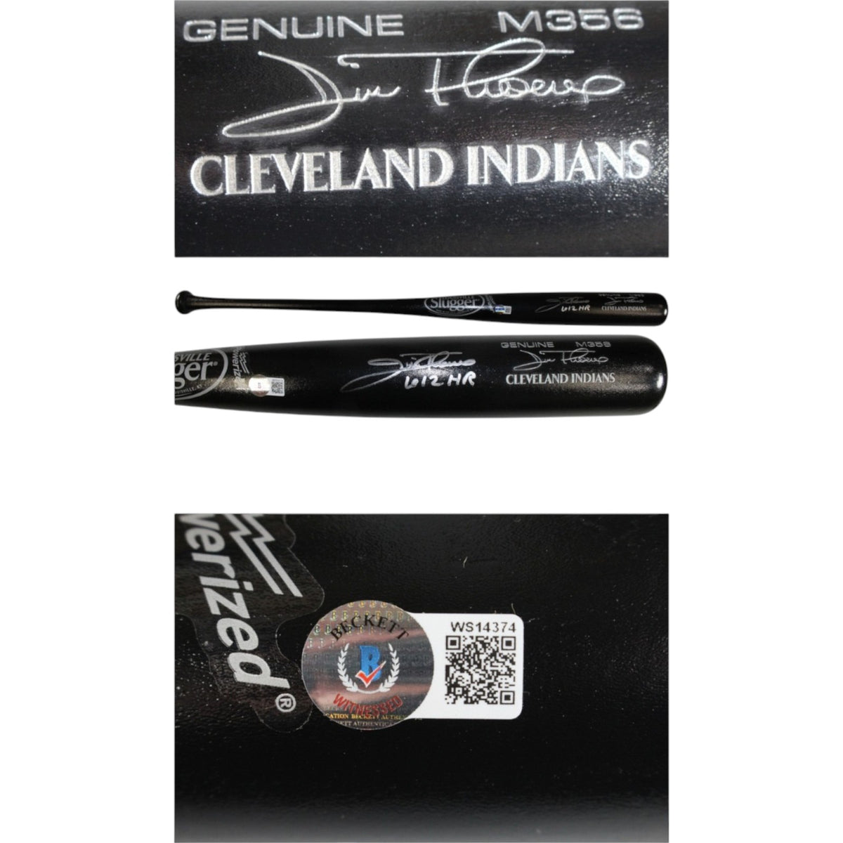 Jim Thome Cleveland Indians LS Game Model Signed Bat 612 HR-Powers Sports Memorabilia
