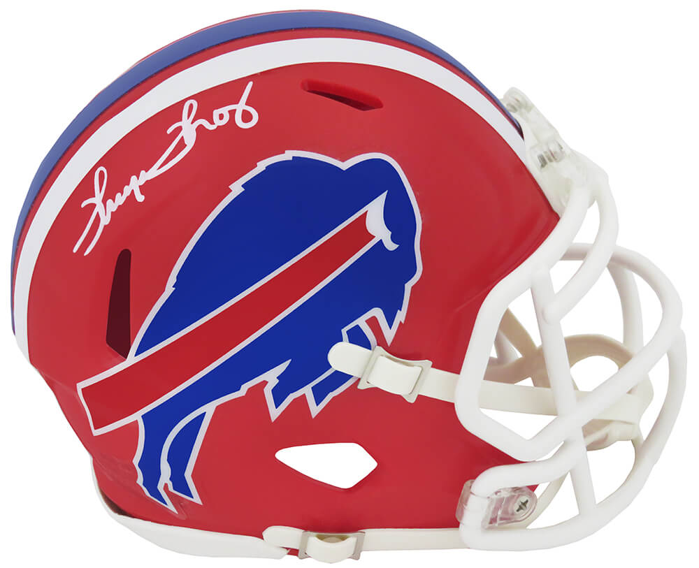 Thurman Thomas Autographed Buffalo Bills Throwback Riddell Speed Mini Helmet-Powers Sports Memorabilia