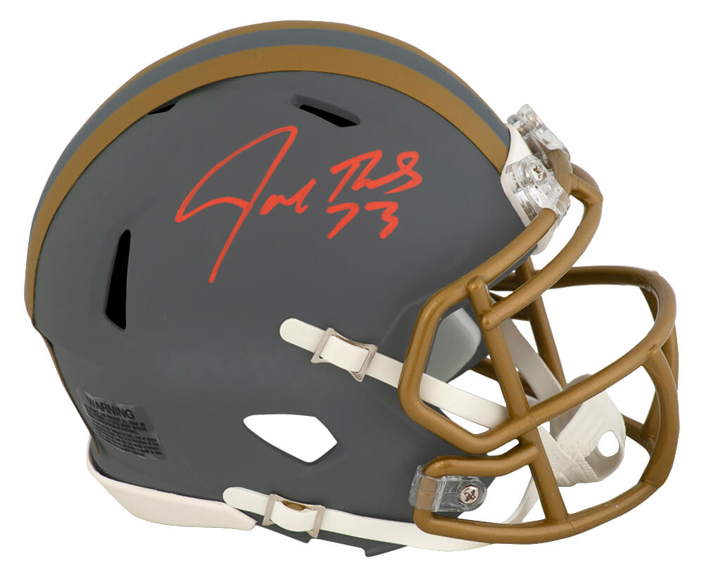 Joe Thomas Autographed Cleveland Browns SLATE Riddell Speed Mini Helmet-Powers Sports Memorabilia