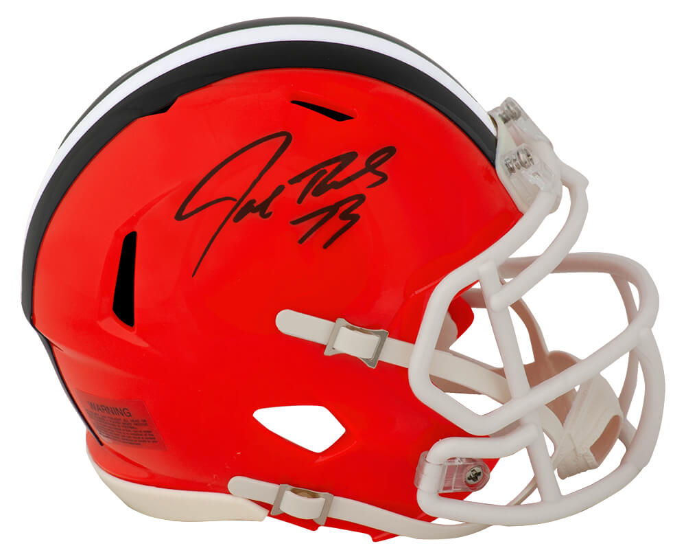 Joe Thomas Autographed Browns Riddell Speed Mini Helmet-Powers Sports Memorabilia