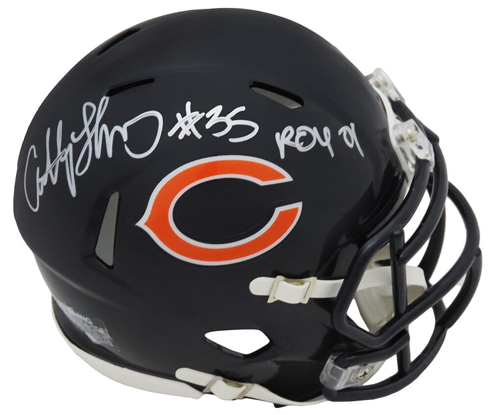 Anthony Thomas Autographed Chicago Bears Riddell Speed Mini Helmet with ROY'01-Powers Sports Memorabilia