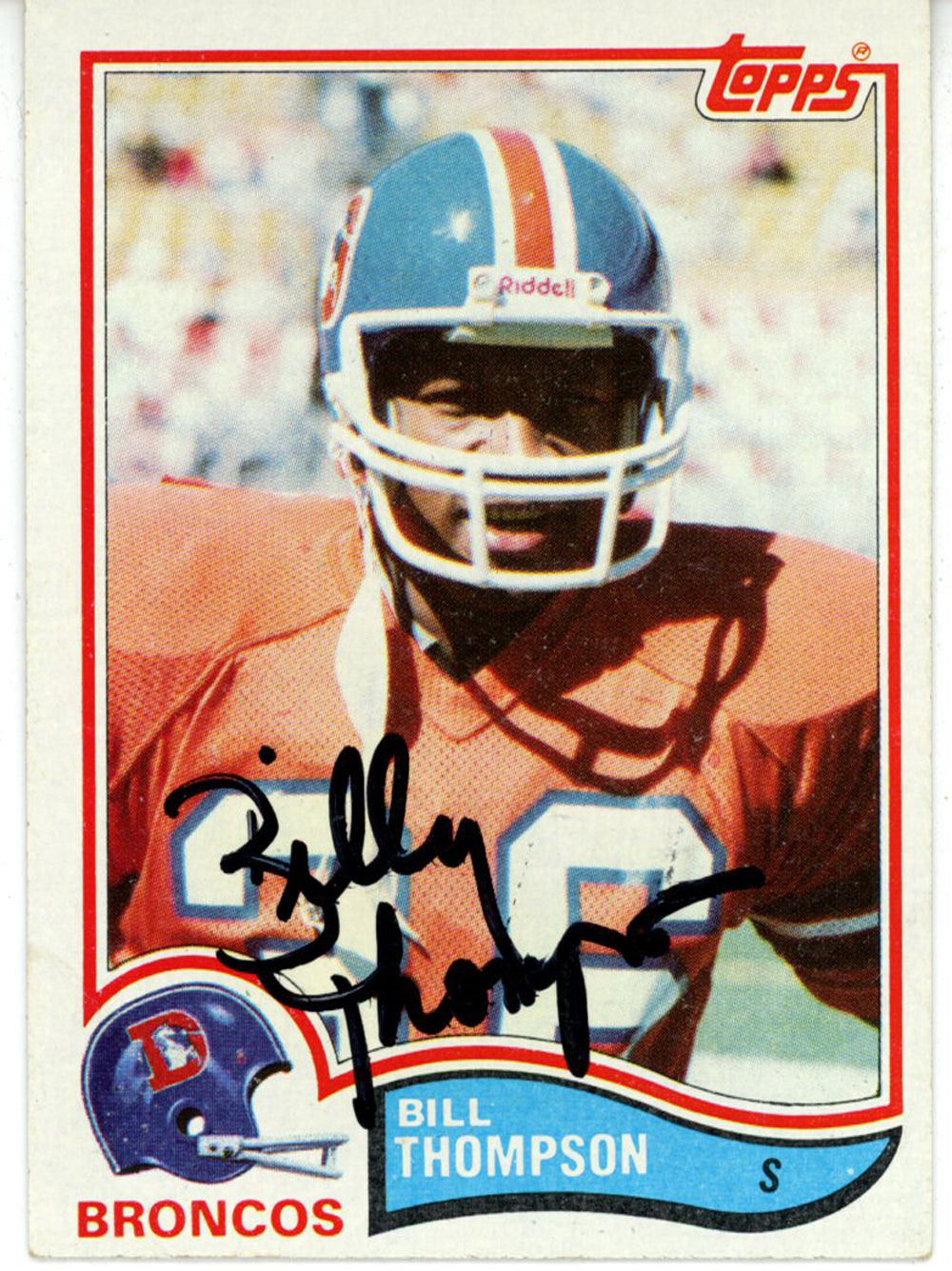 Billy Thompson Denver Broncos Signed Card - 1982 Topps #88 Beckett Beckett-Powers Sports Memorabilia