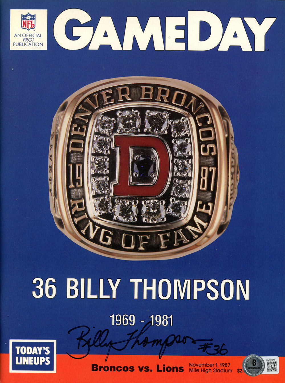 Billy Thompson Denver Broncos Signed Magazine - Broncos 11/1/87 Gameday Magazine Beckett 454593 Beckett-Powers Sports Memorabilia