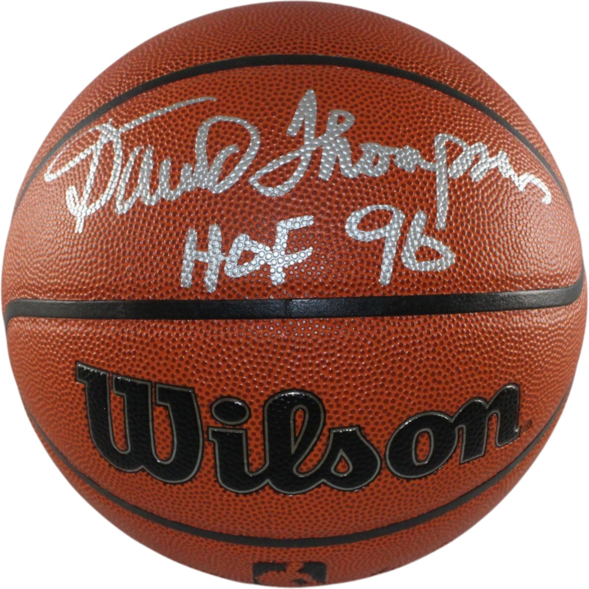 David Thompson Denver Nuggets Wilson Signed Basketball HOF 96 SCH 55455-Powers Sports Memorabilia