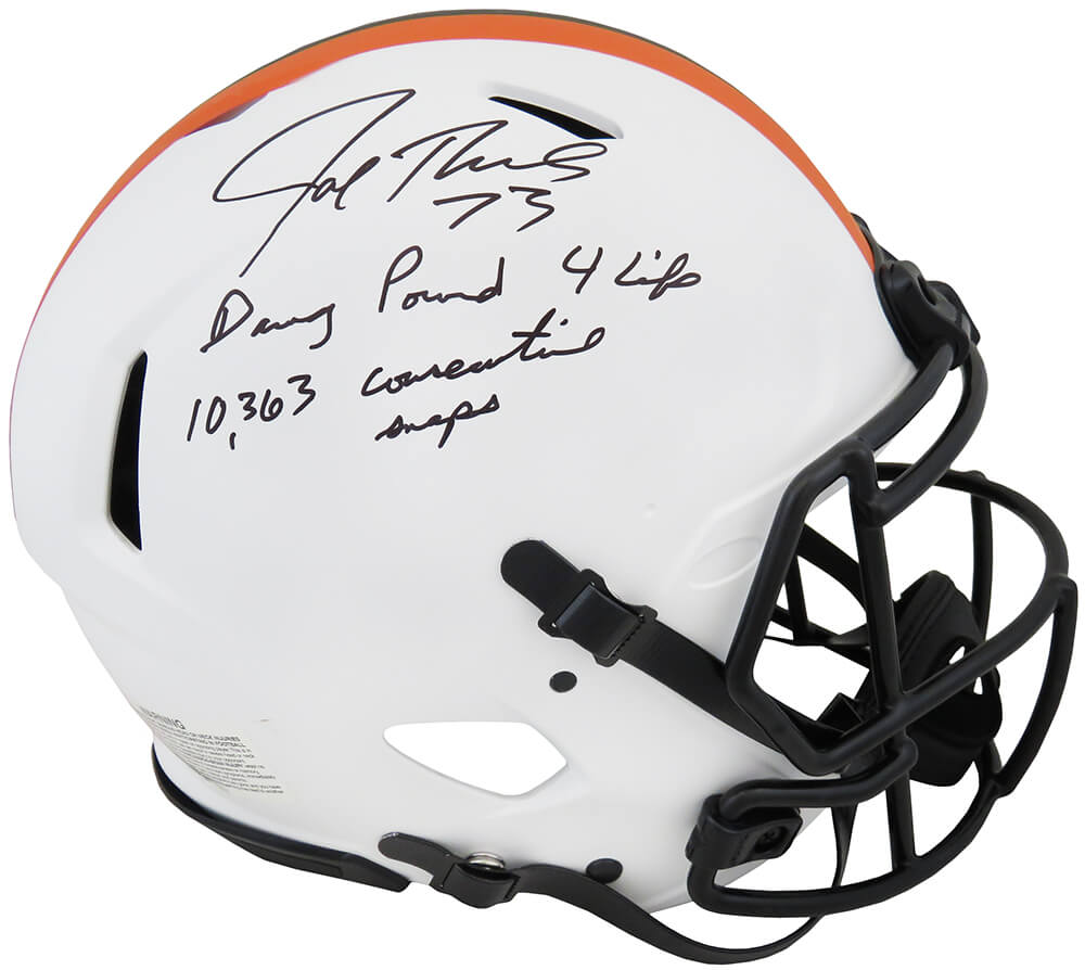 Joe Thomas Autographed Cleveland Browns Lunar Eclipse Riddell ProLine Speed Full Size Helmet with Dawg Pound, 10363 Snaps-Powers Sports Memorabilia