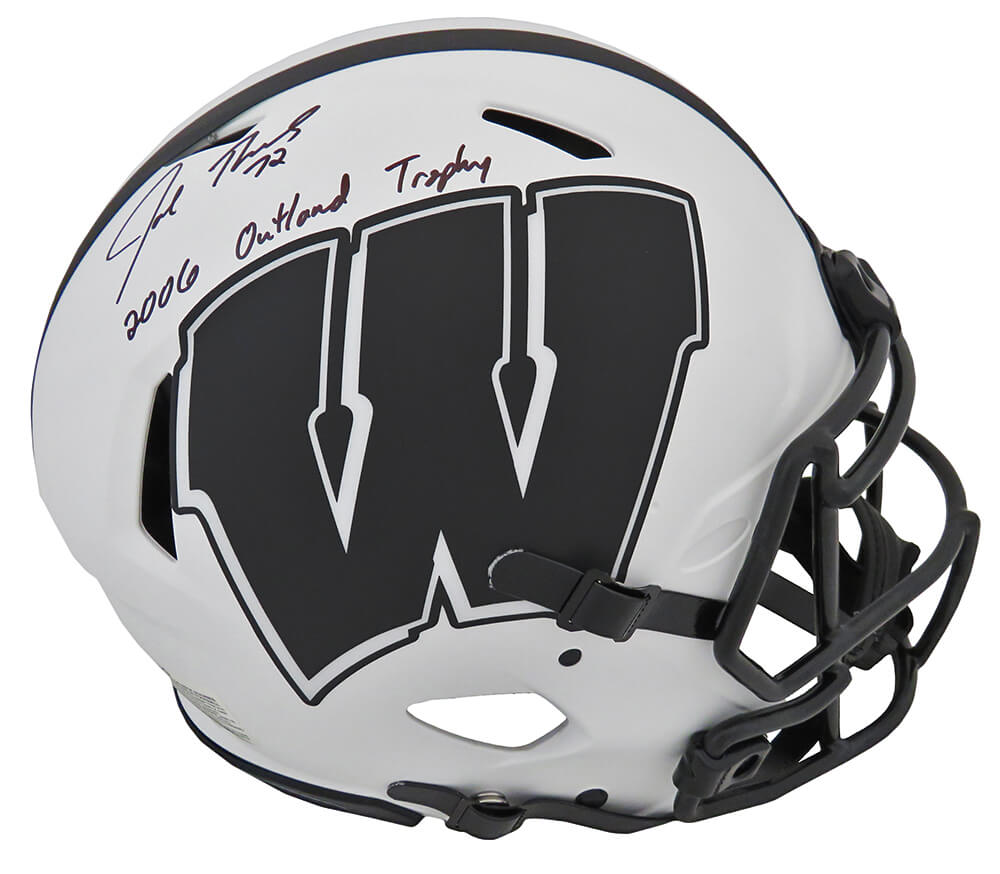 Joe Thomas Wisconsin Badgers Autographed Riddell Authentic Proline Speed-Powers Sports Memorabilia