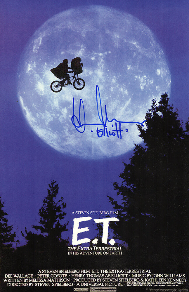 Henry Thomas Autographed E.T. 11x17 Movie Poster with Elliott-Powers Sports Memorabilia