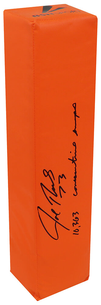 Joe Thomas Autographed BSN Orange Endzone Pylon w/ 10,363 Consecutive Snaps