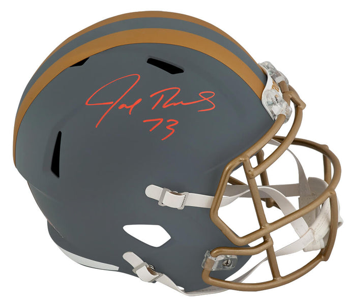 Joe Thomas Autographed Cleveland Browns SLATE Riddell Full Size Speed Replica Helmet-Powers Sports Memorabilia