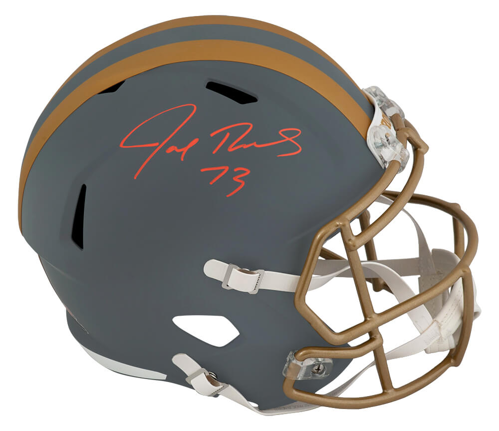 Joe Thomas Autographed Cleveland Browns SLATE Riddell Full Size Speed Replica Helmet-Powers Sports Memorabilia
