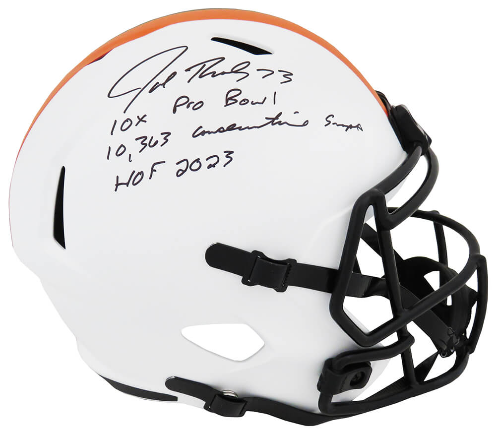 Joe Thomas Cleveland Browns Autographed Lunar Full Size Riddell Replica Helmet-Powers Sports Memorabilia