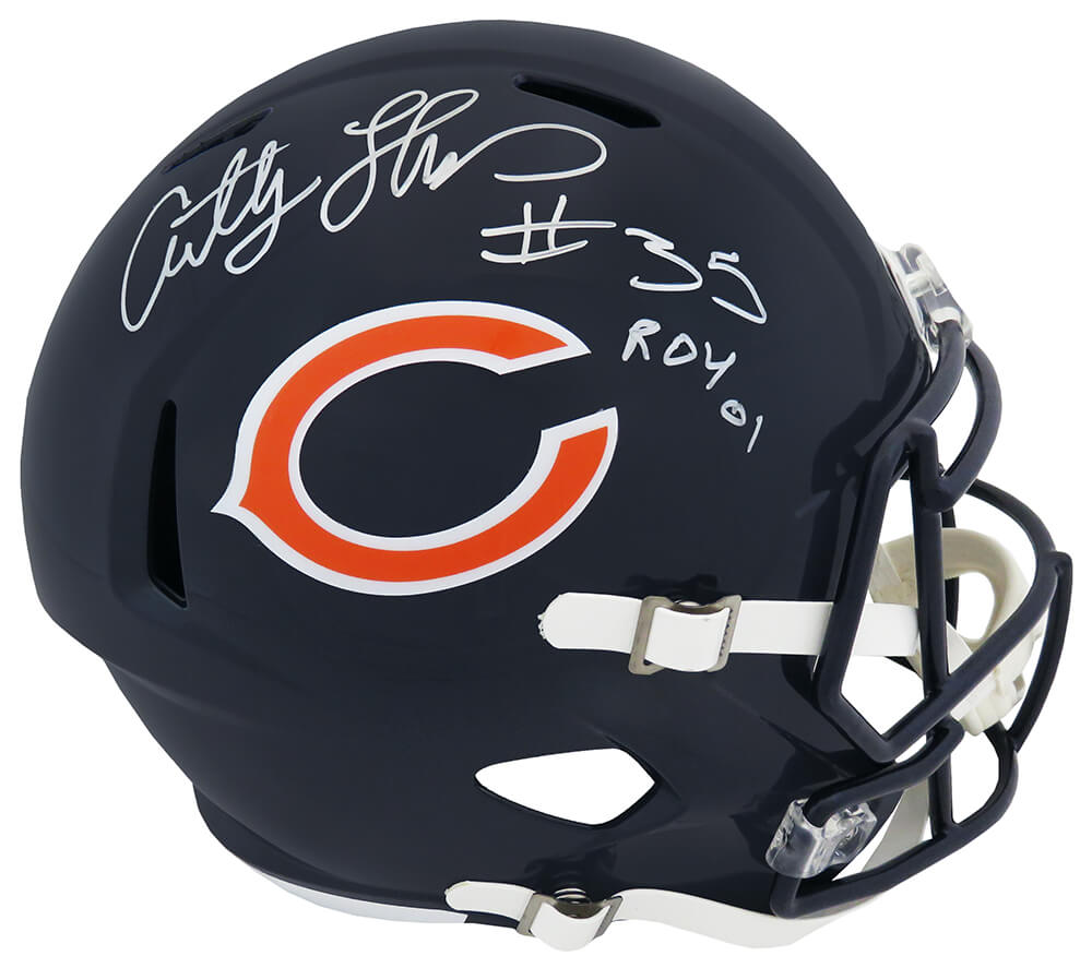 Anthony Thomas Autographed Chicago Bears Riddell Full Size Speed Replica Helmet with ROY'01-Powers Sports Memorabilia