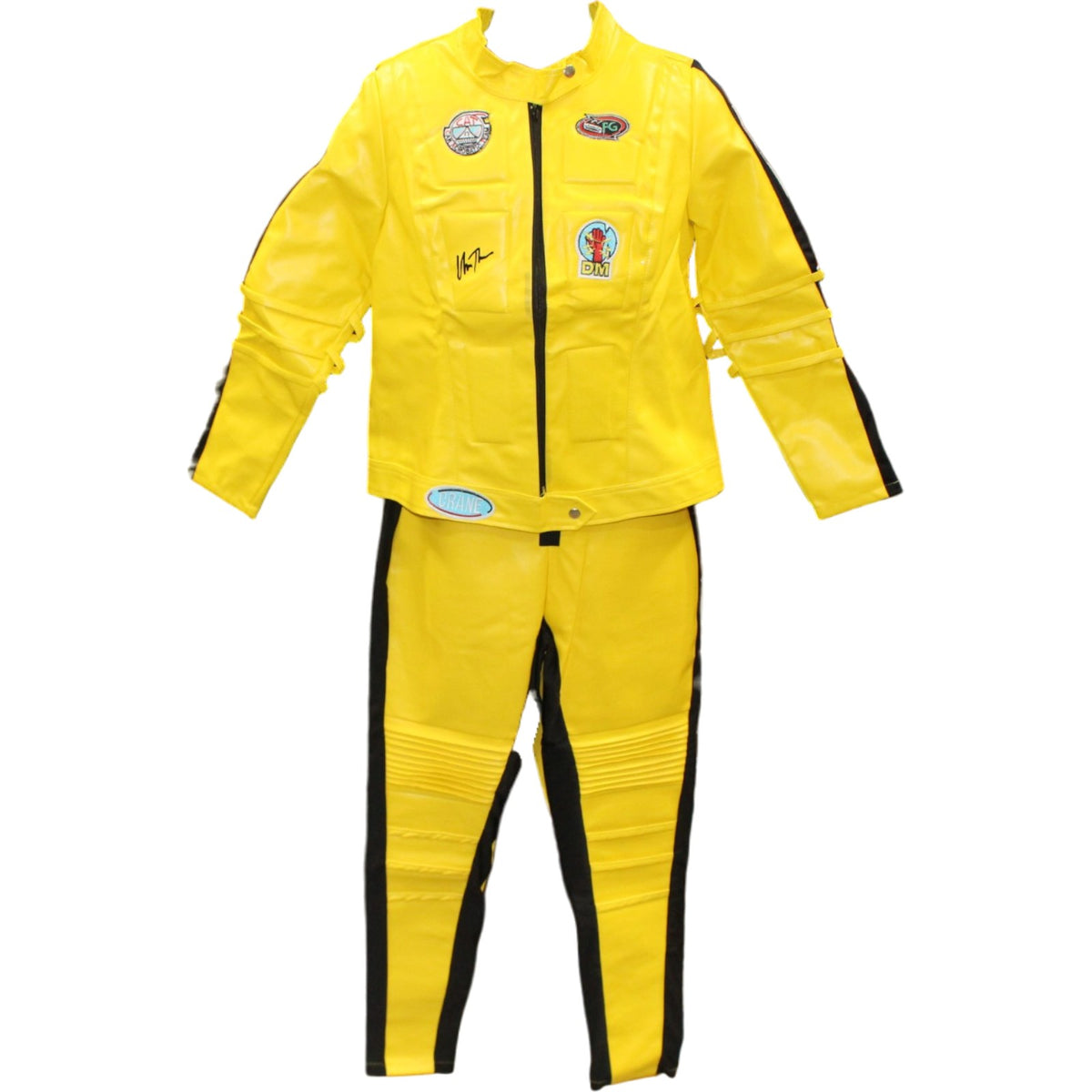 Uma Thurman Signed Kill Bill Yellow Leather Jackets & Pants-Powers Sports Memorabilia