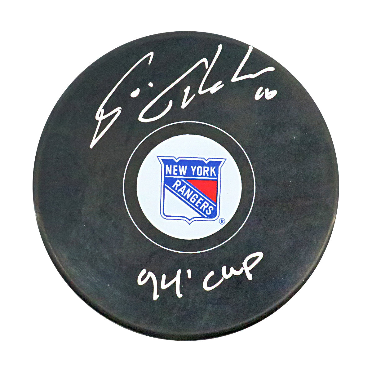Esa Tikkanen New York Rangers Signed Inscribed '94 Cup' Replica Rangers Puck