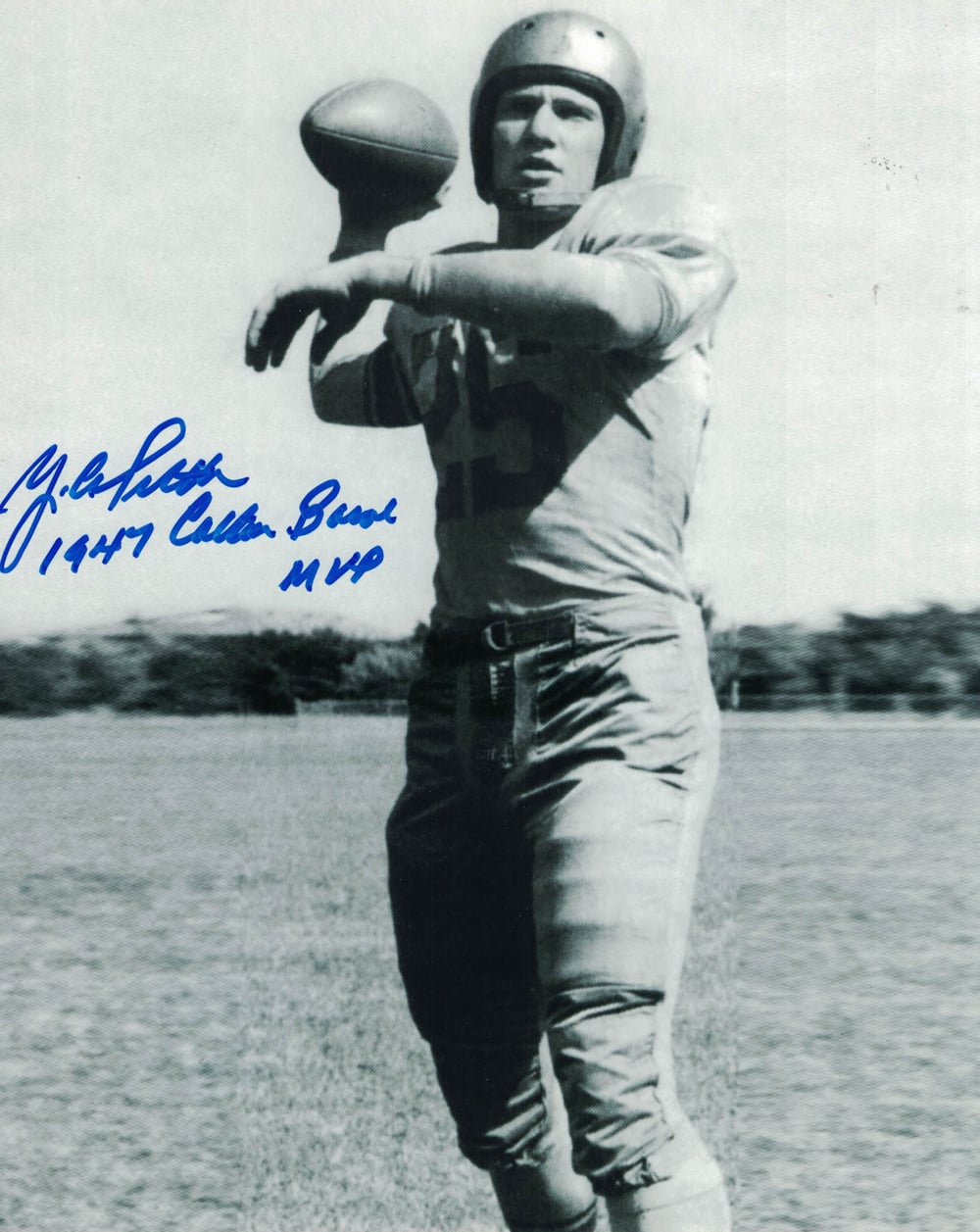YA Tittle Signed LSU Tigers 8x10 Photo Cotton Bowl MVP-Powers Sports Memorabilia