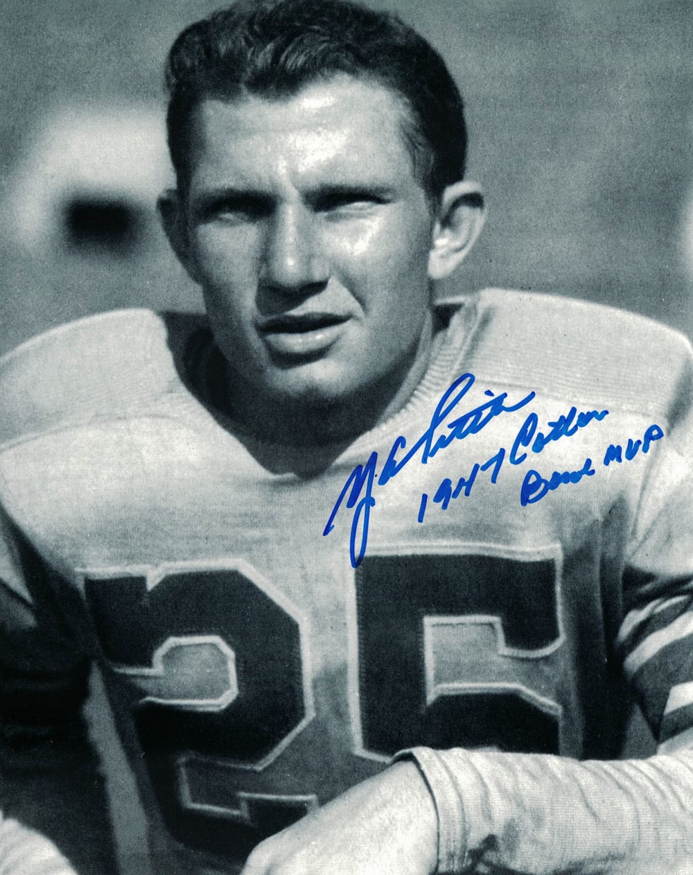 YA Tittle Autographed LSU Tigers 8x10 Photo Cotton Bowl MVP-Powers Sports Memorabilia