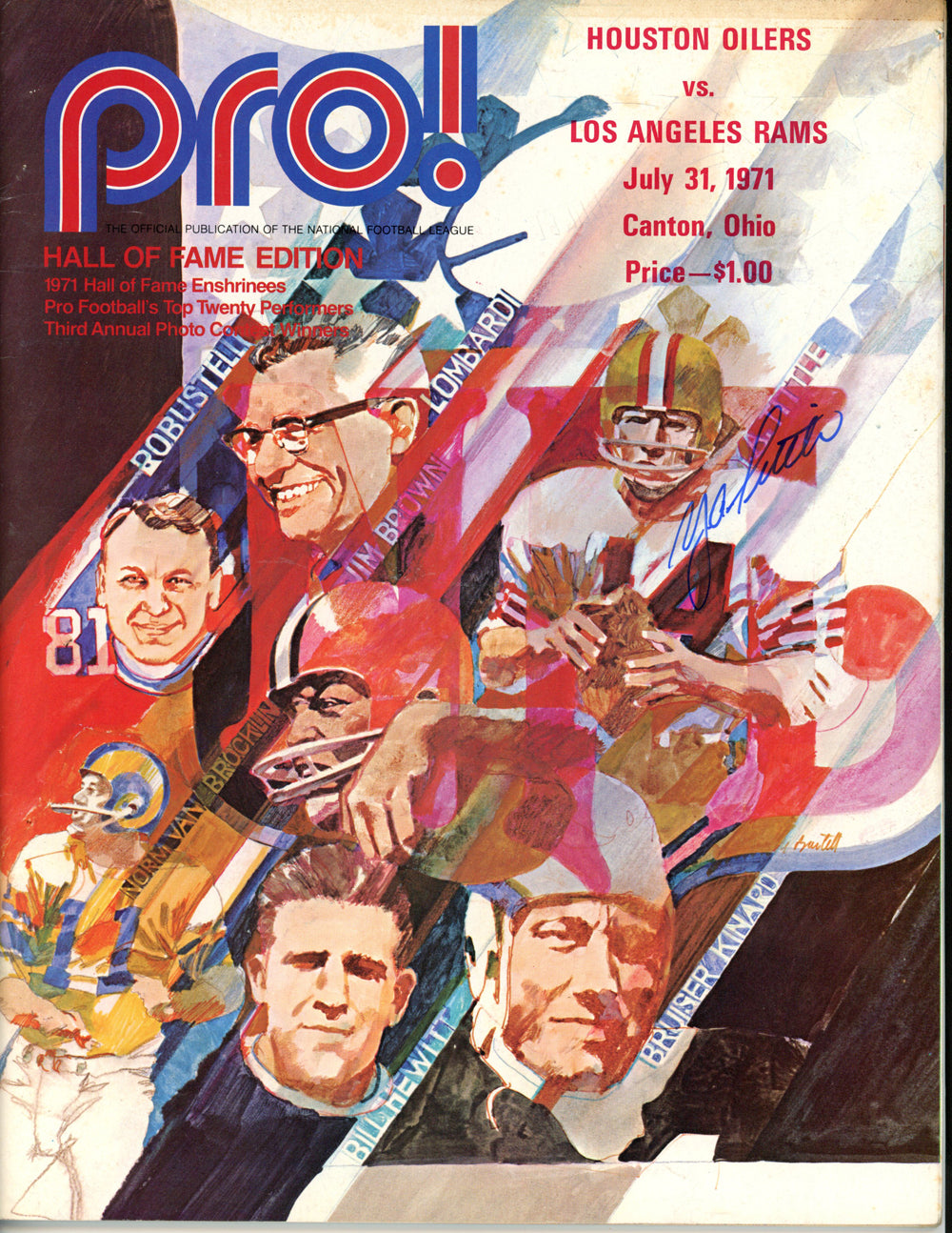 Ya Tittle 0 Signed Magazine - 1971 Gameday Magazine Beckett Beckett-Powers Sports Memorabilia