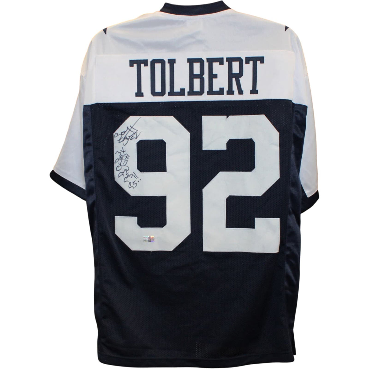 Tony Tolbert Dallas Cowboys Signed Jersey - Pro Style Blue Size XL 3x SB Champ TRI-Powers Sports Memorabilia