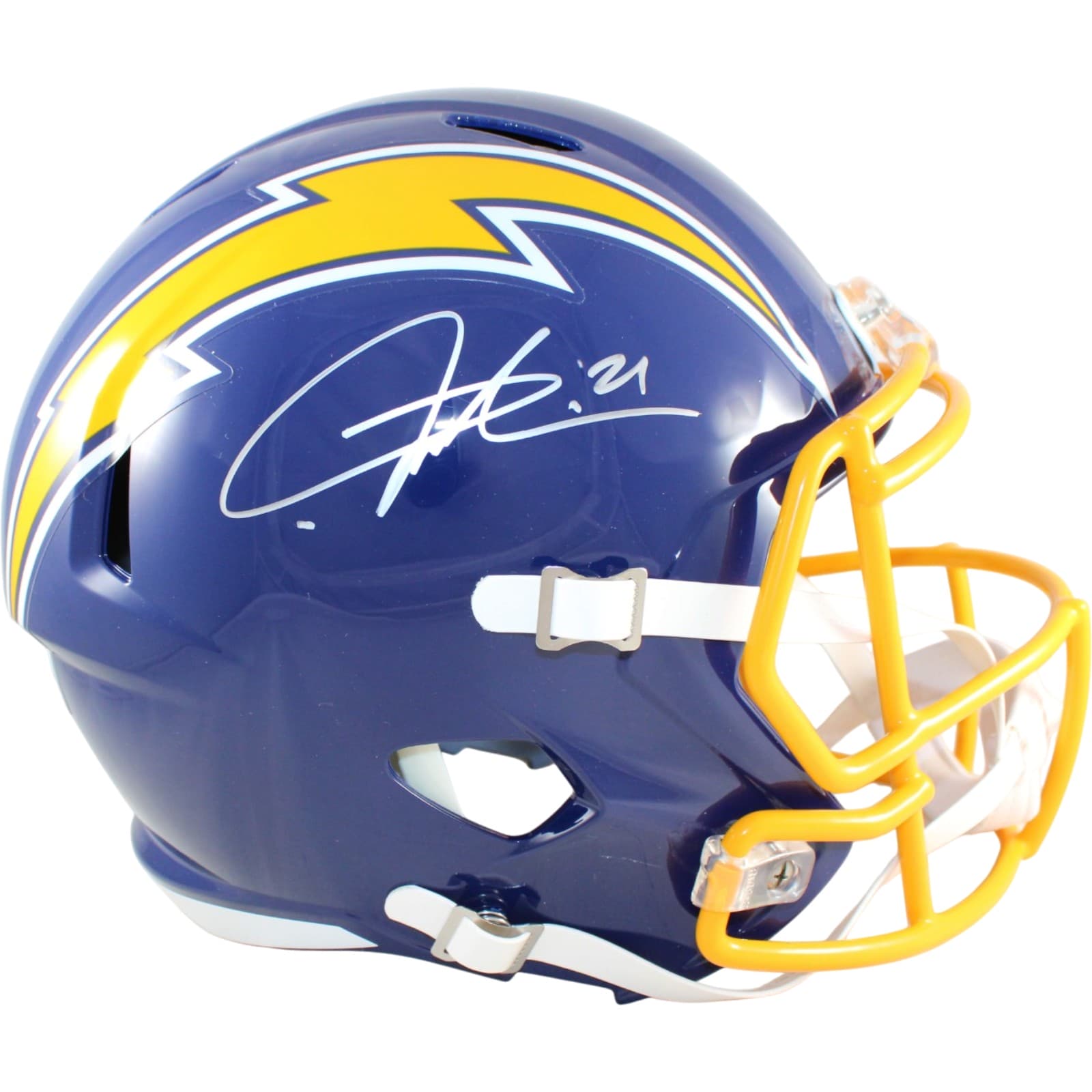 LaDainian Tomlinson San Diego Chargers Signed Full Size Helmet - F/S Replica 74 TB Beckett-Powers Sports Memorabilia