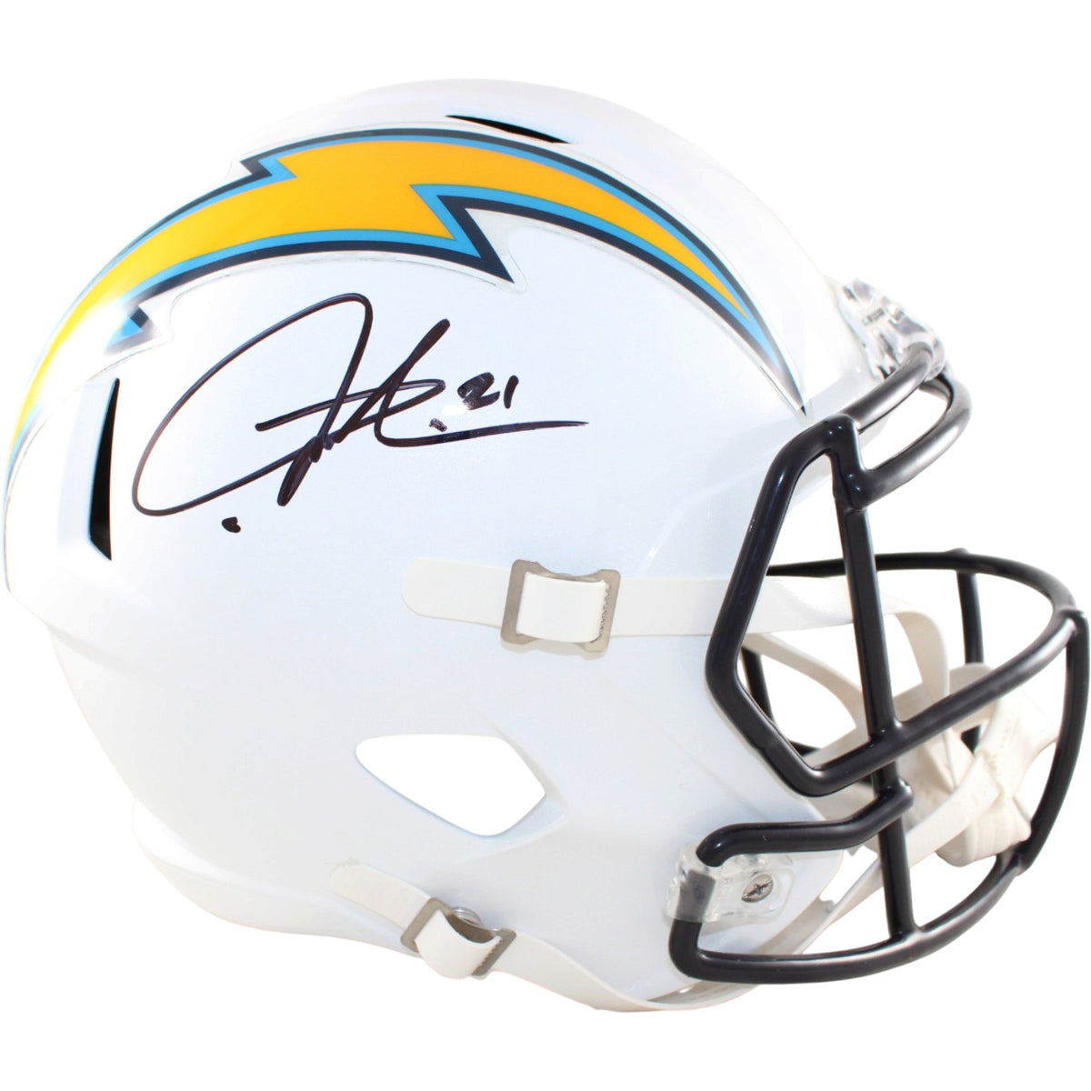 LaDainian Tomlinson San Diego Chargers Signed Full Size Helmet - F/S Rep 07-18 TB Beckett-Powers Sports Memorabilia