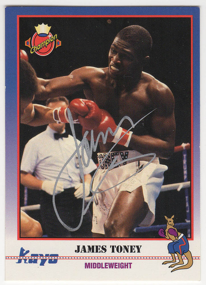 James Toney Autographed 1991 Kayo Boxing Trading Card #180-Powers Sports Memorabilia