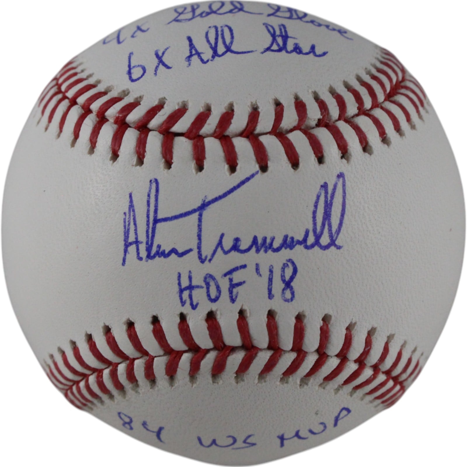 Alan Trammell Signed Detroit Tigers Official MLB Baseball 4 Stat – Beckett Authenticated-Powers Sports Memorabilia