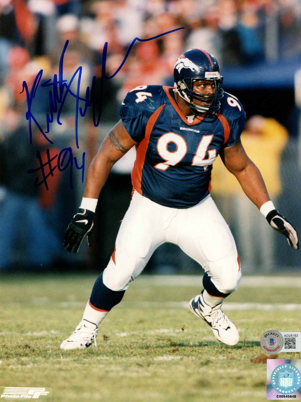 Keith Traylor Denver Broncos Signed 8x10 Photo - Beckett Beckett-Powers Sports Memorabilia