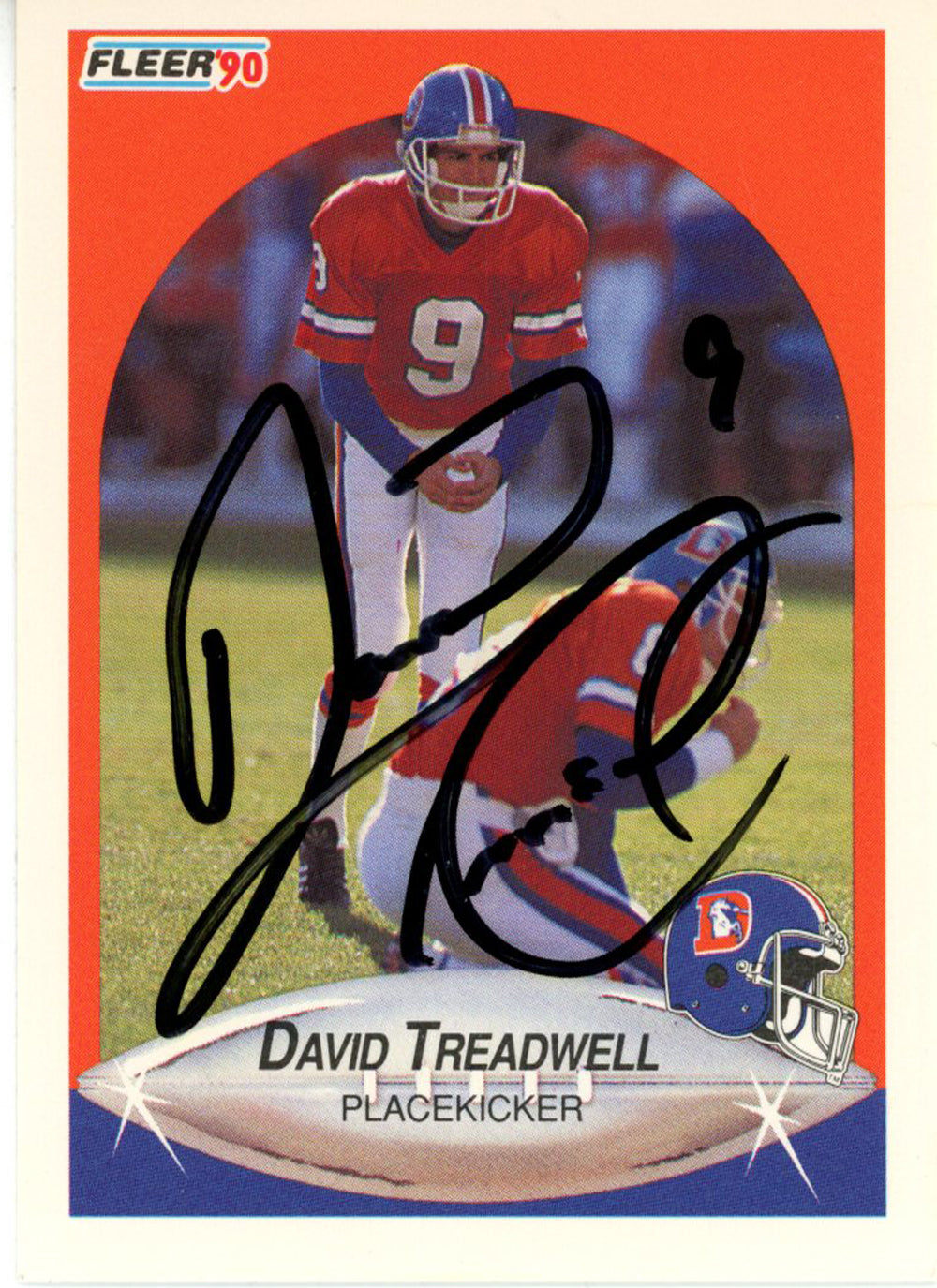 David Treadwell Denver Broncos Signed Card - 1990 Fleer #32 Beckett Beckett-Powers Sports Memorabilia