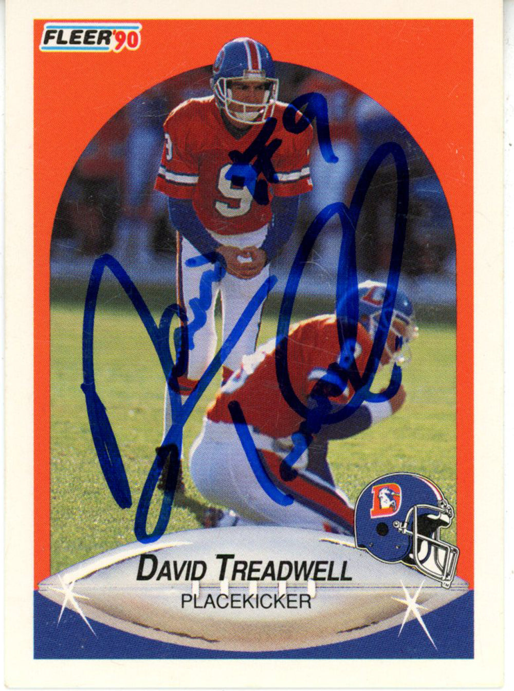David Treadwell Denver Broncos Signed Card - 1990 Fleer #32 Beckett Beckett - 44826-Powers Sports Memorabilia