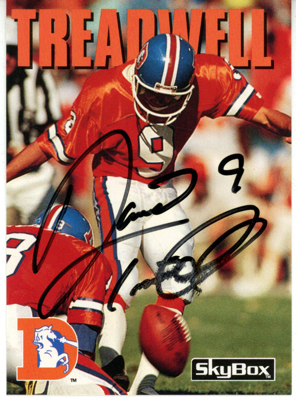 David Treadwell Denver Broncos Signed Card - 1992 Skybox #77 Beckett Beckett-Powers Sports Memorabilia