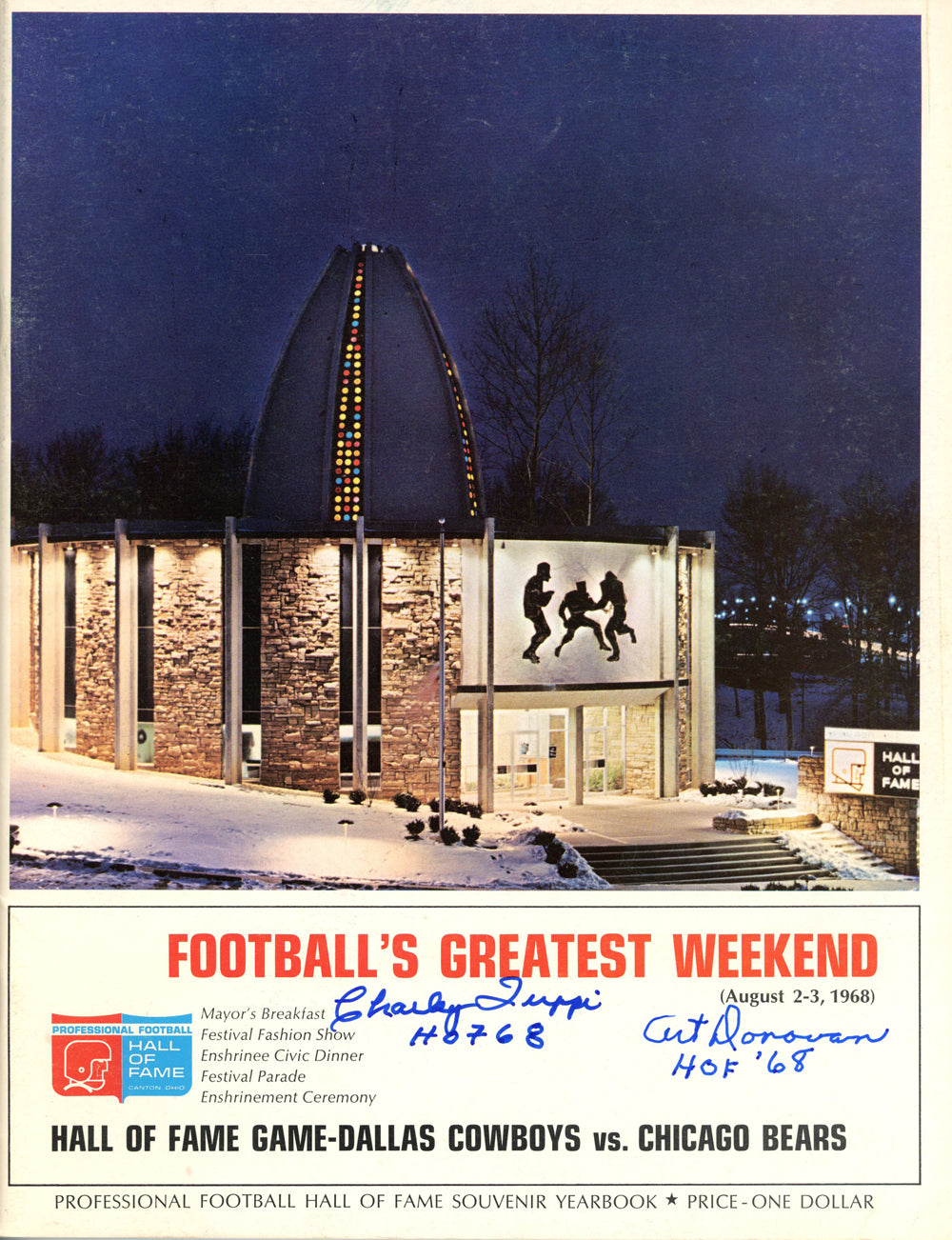 Charley Trippi & Art Donovan 0 Signed Magazine - 1968 Football's Greatest Magazine Beckett-Powers Sports Memorabilia