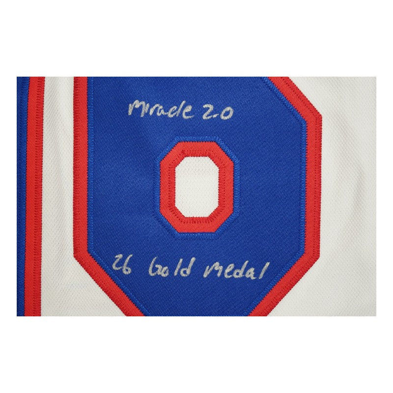 Vincent Trocheck 2026 USA Olympic Team Signed Inscribed White USA Jersey JSA Holo Only-Powers Sports Memorabilia