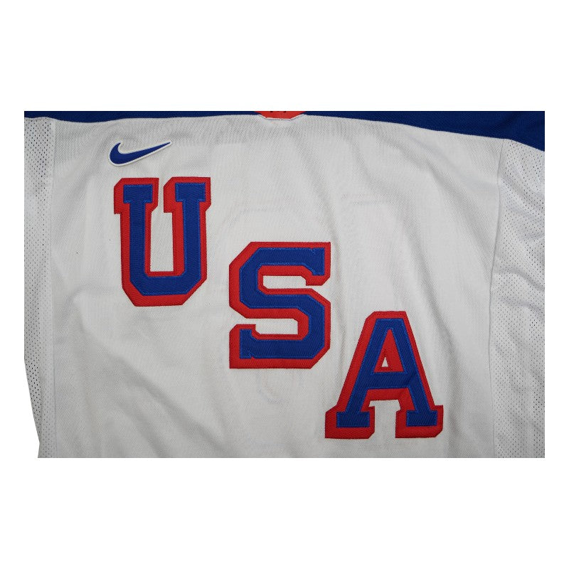Vincent Trocheck 2026 USA Olympic Team Signed Inscribed White USA Jersey JSA Holo Only-Powers Sports Memorabilia