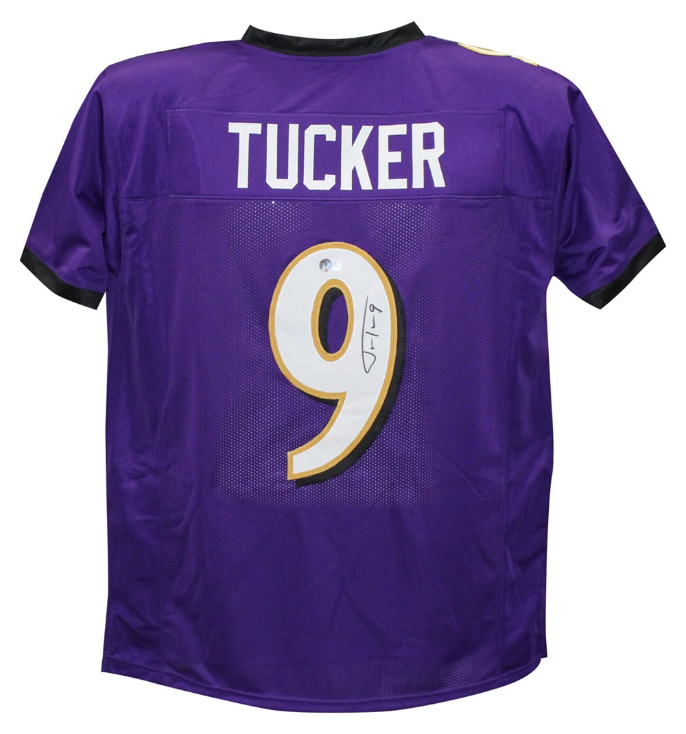 Justin Tucker Signed Pro Style Purple XL Jersey – Beckett Authenticated-Powers Sports Memorabilia