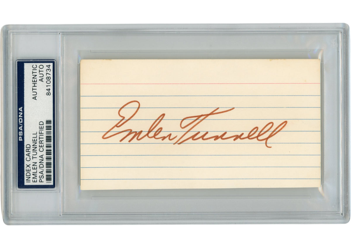 Emlen Tunnell New York Giants Signed Mini Helmet - Index Slabbed PSA PSA-Powers Sports Memorabilia