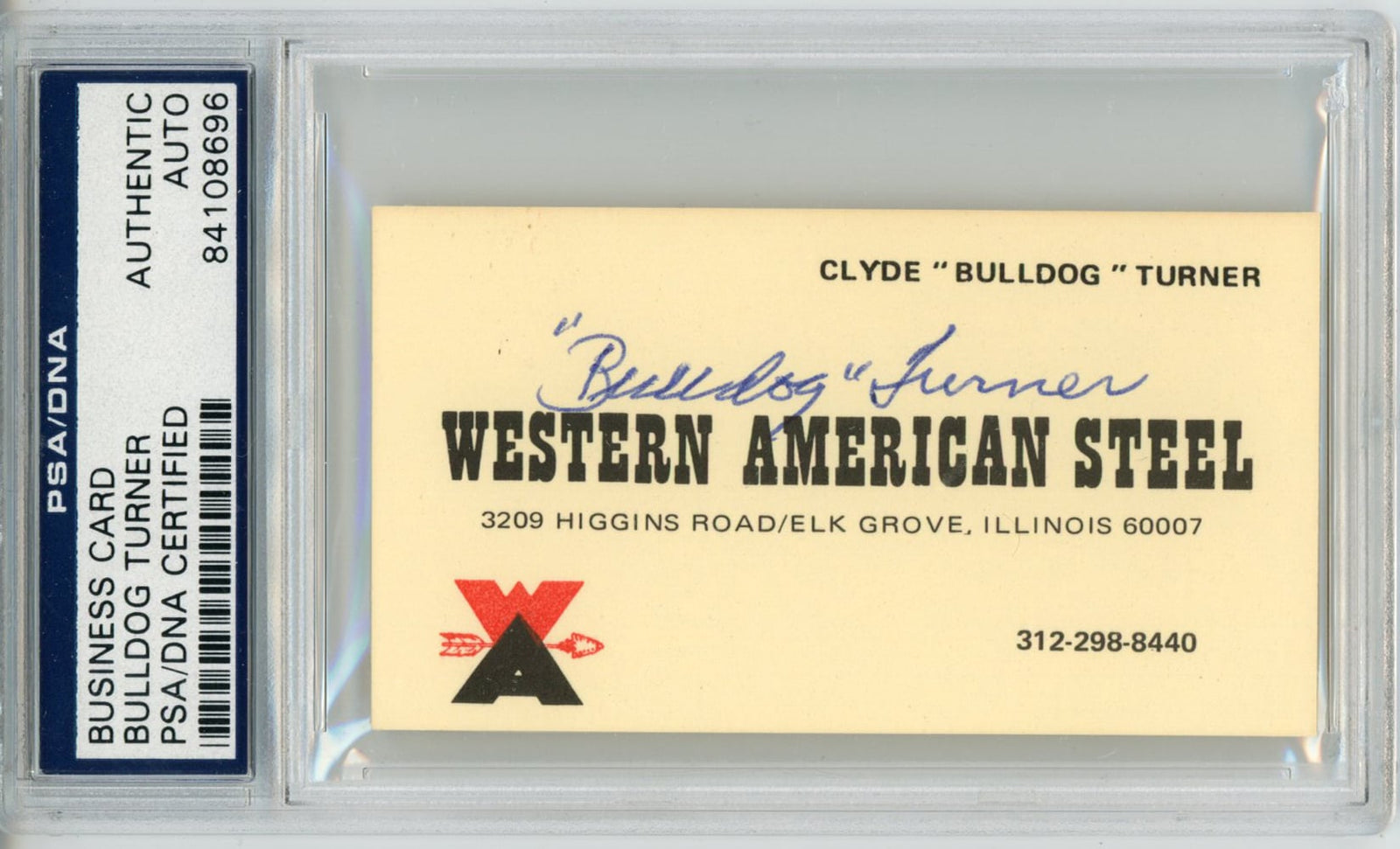 Bulldog Turner Chicago Bears Signed Mini Helmet - Western American Steel Business PSA Slab PSA-Powers Sports Memorabilia