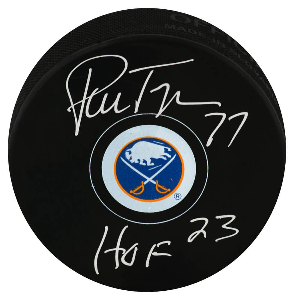 Pierre Turgeon New York Islanders Autographed Medium Logo Hockey Puck
